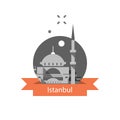 Istanbul symbol, Sultan Ahmed Mosque or Blue Mosque, famous landmark, Turkey travel destination, culture and architecture