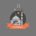 Istanbul symbol, Sultan Ahmed Mosque or Blue Mosque, famous landmark, Turkey travel destination, culture and architecture