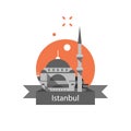 Istanbul symbol, Sultan Ahmed Mosque or Blue Mosque, famous landmark, Turkey travel destination, culture and architecture