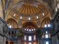 Istanbul, Turkey, Agia Sofia Turkish Ayasofya interior. Former Greek Orthodox Christian patriarchal cathedral, later an Ottoman