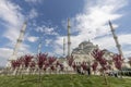 Istanbul, Turkey April 21, 2023 Istanbul camlica mosque camlica hill mosque under construction camlica mosque is the larges Royalty Free Stock Photo