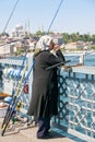 Locals fishing on the brigde over Golden Horn