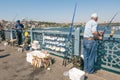 Locals fishing on the brigde over Golden Horn