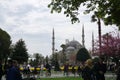 Tourist walking around the landmark of Istanbul beautiful Hagia Sophia