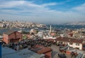 Istanbul, Turkey - April 10, 2018: View of the city and the Bosphorus from the rooftop cafe terrace