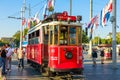 Tram of Kabatas district of Istanbul in Turkey Royalty Free Stock Photo