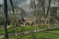 ISTANBUL, TURKEY 2023 August 03: Beautiful garden of the famous Topkapi Palace in Istanbul Royalty Free Stock Photo