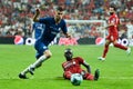 Istanbul, Turkey - August 14, 2019: Jorginho and Sadio Mane during the UEFA Super Cup Finals match between Liverpool and Chelsea