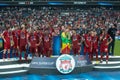 Liverpool FC celebrating in the UEFA Super Cup