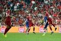 Istanbul, Turkey - August 14, 2019: Mason Mount and Joe Gomez during the UEFA Super Cup Finals match between Liverpool and Chelsea