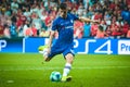 Istanbul, Turkey - August 14, 2019: Mason Mount shoot penalty during the UEFA Super Cup Finals match between Liverpool and Chelsea