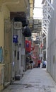 People are walking by the narrow street in Istanbul, Turkey