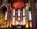 Istanbul, Turkey - August 4, 2023: View of St. Anthony of Padua Church interior in district Beyoglu near Istiklal street in Royalty Free Stock Photo