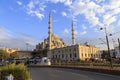 ISTANBUL, TURKEY - August 23, 2015: Yeni Cami ( New Mosque ) and modern tram