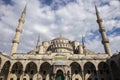 ISTANBUL / TURKEY - 30/05/2015: Beautiful day shot of the historic Sultan Ahmet Mosque Blue Mosque, its large circular dome, old