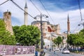 Istanbul, Turkey, 05/22/2019: Beautiful view from the road to the Aya Sofia Cathedral Royalty Free Stock Photo