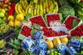 Istanbul, Turkey, 05/24/2019: Bright fruits and vegetables in the market Royalty Free Stock Photo