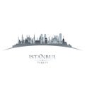 Istanbul Turkey city skyline silhouette white background