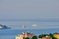 Istanbul. City View, Bosphorus, Asian side and Maiden Tower at dawn