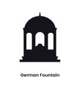 Istanbul Turkey concept. Silhouette of the German Fountain. Vector illustration isolated on a white background.