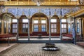 Istanbul, Turkey, 05/22/2019: Council room of the Sultan in the Topkapi Palace. Rich interior decoration Royalty Free Stock Photo