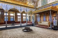 Istanbul, Turkey, 05/22/2019: The Council Room in Topkapi Palace. Rich interior decoration Royalty Free Stock Photo