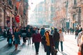 18.12.2019, Istanbul, Turkey. Crowds of people walk through the streets of the capital