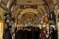 ISTANBUL, TURKEY - DECEMBER 30, 2015: Crowded street in the Grand Bazaar during rush hour. The Grand Bazaar is one of the main lan