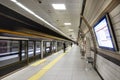 Istanbul, Turkey - December 21, 2018; Interior of Istanbul Metro, M5 line between Uskudar - Cekmekoy.