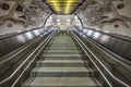 Istanbul, Turkey - December 21, 2018; Interior of Istanbul Metro, M5 line between Uskudar - Cekmekoy.