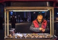 Chestnut seller in popular destination Taksim Istiklal Street