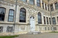 Dolmabahce Palace in Istanbul, Turkey. Palace was built at 1856 and served as the main administrative center of the Ottoman Empire Royalty Free Stock Photo