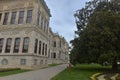 Dolmabahce Palace in Istanbul, Turkey. Palace was built at 1856 and served as the main administrative center of the Ottoman Empire Royalty Free Stock Photo