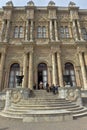 Dolmabahce Palace in Istanbul, Turkey. Palace was built at 1856 and served as the main administrative center of the Ottoman Empire Royalty Free Stock Photo