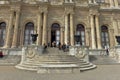 Dolmabahce Palace in Istanbul, Turkey. Palace was built at 1856 and served as the main administrative center of the Ottoman Empire Royalty Free Stock Photo