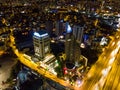 Istanbul, Turkey - February 23, 2018:Aerial Night View of Istanbul Kartal E5 D100 Highway.