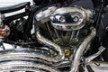 Harley davidson engine part made from handmade custom made motif. Chrome plated exhaust and engine