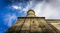 Istanbul, Turkey - February 9, 2013: Minaret of Blue Mosque (Sultanahmet Cami) in Sultanahmet, Istanbul, Turkey Royalty Free Stock Photo