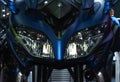 Motorcycle front head fairings and dual lens lens headlights