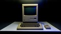 Old original Apple Mac computer with keyboard on display in Istanbul, Turkey, in Digital Revolution exhibition Royalty Free Stock Photo