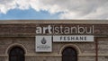 Signage of Artistanbul Feshane, an exhibiton center and library renovated by ibb