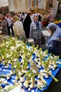 Istanbul Turkey. Garlic for sale at the Street Market in Fatih District