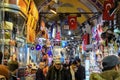 Istanbul, Turkey, 20.12.2019: Grand Bazaar varied produce fr sale: spices, condiments, teas Royalty Free Stock Photo