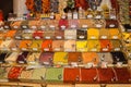 Istanbul, Turkey, 20.12.2019: Grand Bazaar varied produce fr sale: spices, condiments, teas Royalty Free Stock Photo