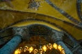 Istanbul, Turkey:. Hagia Sophia in Istanbul. Interior and decoration details, mosaic of Ayasophia. Museum, Orthodox Church and Royalty Free Stock Photo