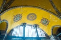 Istanbul, Turkey:. Hagia Sophia in Istanbul. Interior and decoration details, mosaic of Ayasophia. Museum, Orthodox Church and Royalty Free Stock Photo
