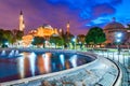 Istanbul, Turkey - Hagia Sophia mosque in Sultanahmet night scene Royalty Free Stock Photo