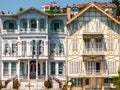 Istanbul Turkey impressive mansions along the Bosporus Strait bright summer day