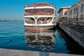 Internal pedestrian ferry is anchored in kadikoy shore Royalty Free Stock Photo