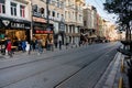 Istanbul, Turkey - January 2022: Divanyolu cd. street at night